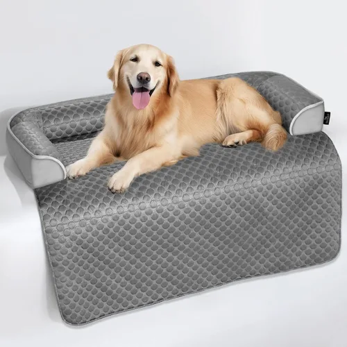 Miniatura 23 de Cama calmante para perros grande para sofá, funda de sofá extraíble de 41 x 37 pulgadas para perros, lavable, antideslizante y esponjosa de felpa