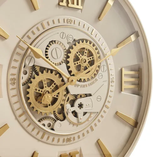 Miniatura 5 de CLXEAST Relojes de pared modernos minimalistas de mediados de siglo, reloj de pared de 24 pulgadas con engranajes móviles, relojes de pared grandes