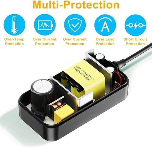Miniatura 7 de Adaptador de corriente DC12 V 2A, SANSUN transformadores de AC100-240 V a DC12 V, fuente de poder de conmutación para tiras de luces LED de 12 V