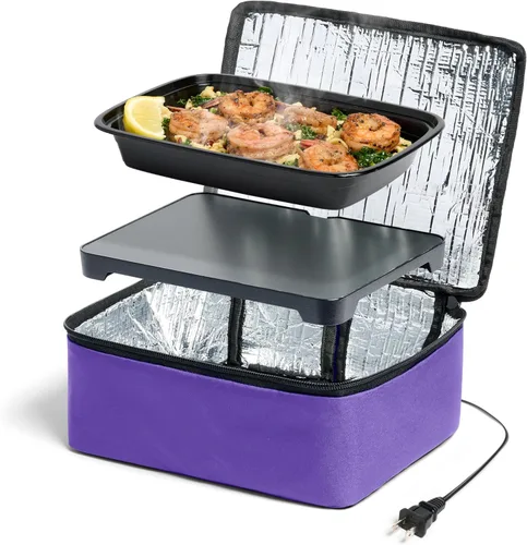 Miniatura 17 de HOTLOGIC Mini lonchera térmica - Calentador eléctrico portátil de alimentos para hombres y mujeres - Ideal para el trabajo, la oficina y la Azul