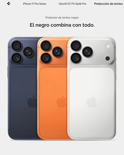 Miniatura 3 de Spigen Protector de pantalla para lente de cámara [GlasTR EZ Fit Optik Pro] diseñado para iPhone 17 Pro Max iPhone 17 Pro iPhone 16 Pro Max 16