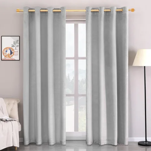 Miniatura 10 de Cortinas de terciopelo supersuaves con ojales, para privacidad en sala de estar, puertas de cristal corredizas, 2 paneles