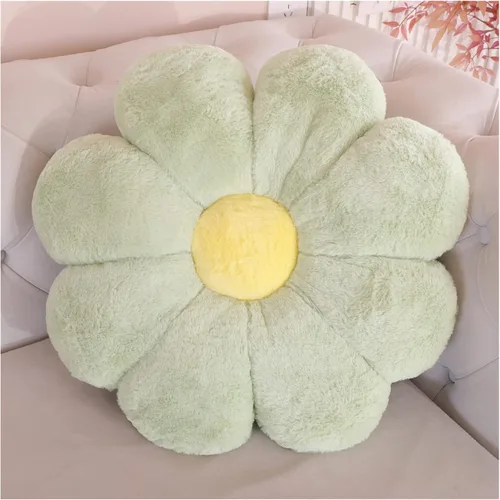 Miniatura 10 de AZCHEN Cojín de almohada de flores Almohada decorativa Almohada de flores para silla Almohada de piso de felpa (19.6 pulgadas, marrón blanco)