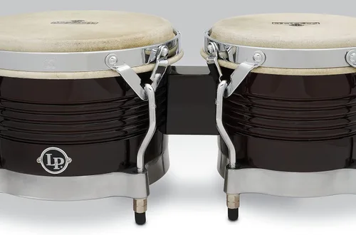 Miniatura 2 de Latin Percussion M201 LP Matador Wood Bongos - Marrón Oscuro/Cromo 8.625 pulgadas