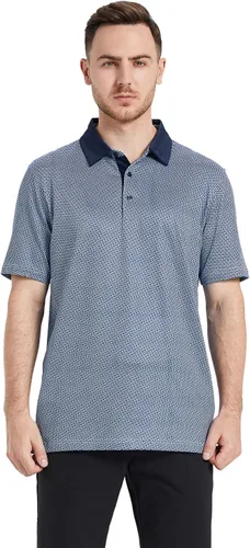 Miniatura 2 de Men's Golf Polo Shirts Short Sleeve Striped Performance Moisture Wicking Dry Fit Golf Shirts for Men