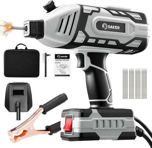 Saker Máquina de soldadura eléctrica portátil, soldador portátil de 110 V con inversor IGBT 5 ajustes de corriente variable, pistola soldadora ARC,