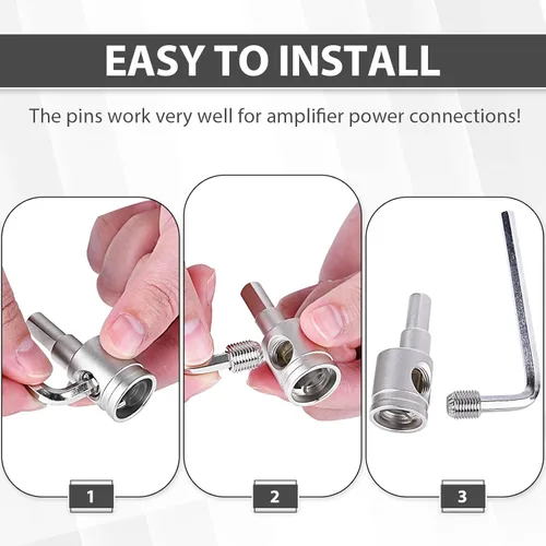 Miniatura 7 de 4PCS Reductor de Cable de Audio Estéreo para Automóvil de Servicio Pesado - Calibre 0 a Calibre 4 para Entrada de Amplificador, Conexión