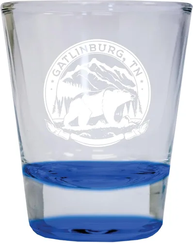 Gatlinburg Tennessee - Vaso de chupito redondo (1.5 onzas), color negro