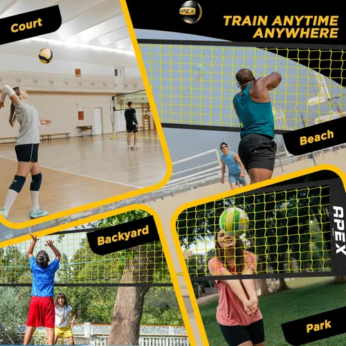 Miniatura 8 de Apex Sports Red de voleibol para entrenamiento – 12 pies de ancho, altura ajustable portátil de 7.4 a 8 pies – Incluye estacas de tierra, bolsa