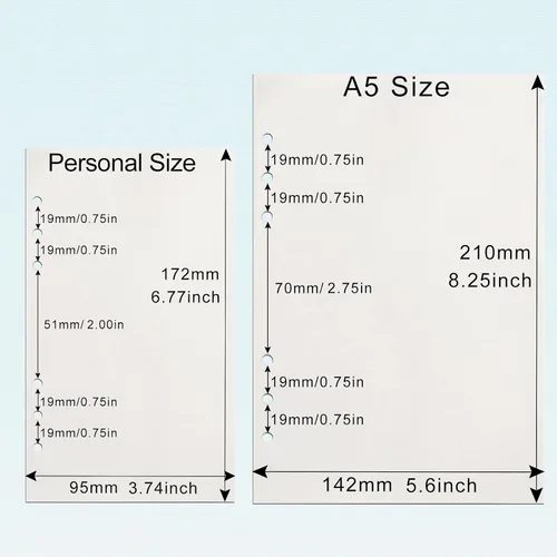 Miniatura 7 de Toplive Papel de repuesto A5, relleno de hojas sueltas en blanco, 90 hojas (180 páginas) con 5 divisores coloridos y 1 paquete de notas adhesivas