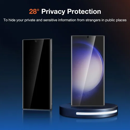 Miniatura 3 de KUZOOM Paquete de 2 protectores de pantalla antiespía para Samsung Galaxy S22 Ultra 5G de 6.8 pulgadas, película protectora de pantalla curva 3D