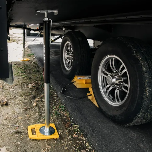 Miniatura 8 de Camco Eaz-Lift - Soportes deslizables ajustables para cámper o caravana, cuenta con una capacidad de peso de 5,000 libras por soporte, un pasador