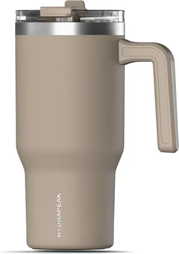 Miniatura 9 de Hydrapeak Voyager - Vaso aislado de 25 onzas con asa y tapa para sorber y popote 2 en 1, de acero inoxidable para uso diario, viajes, botella