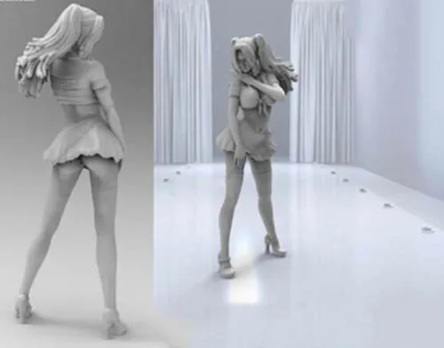1/24 2.953 in Pin Up Girl Stand en verano resina figura modelo kit sin montar sin pintar