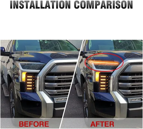 Miniatura 3 de DRL con señal de giro secuencial para Toyota Tundra Sequoia 2022 2023 2024 LED luz diurna lámpara de conducción de coche accesorio para faros DRL 2