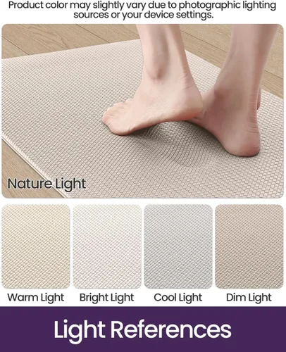 Miniatura 4 de DEXI Alfombrillas de Cocina Acolchadas Anti Fatiga, 17x59, Alfombra de Pasillo para Estar de Pie Impermeable, Espuma Viscoelástica Cómoda Acolchada