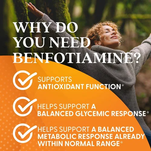 Miniatura 6 de Doctor's Best Benfotiamine 300 con BenfoPure, ayuda a mantener un metabolismo saludable de la glucosa, sin OMG, vegano, sin gluten, sin soja, 300