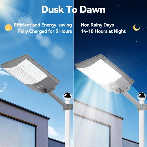 Miniatura 3 de 8500 W de luces solares de calle para exteriores, 550,000 lm, 7000 K, luces solares para estacionamiento del atardecer al amanecer, 35,000 mAh