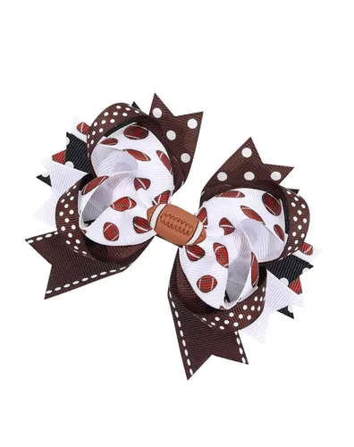 Miniatura 11 de BBTDIN Baby Football Turban Headband Girl Football Bows Baby Football Hair Band Bow BBG19 (3 Pcs-F1)
