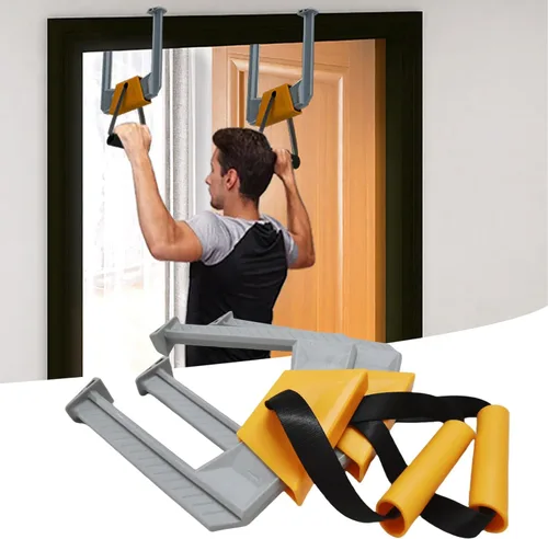 Portable Pull Up Bar - Adjustable Doorway Home Gym with 330lbs Capacity - No Screw Installation for Workout Anywhere - Lightweight Travel Fitness