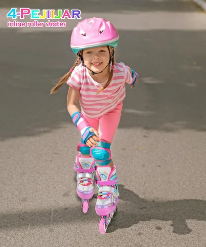 Miniatura 7 de Patines en línea de unicornio arcoíris para niñas, adolescentes y mujeres, patines 4-Pejiijar para niñas de 6 a 8 a 12 años con ruedas luminosas