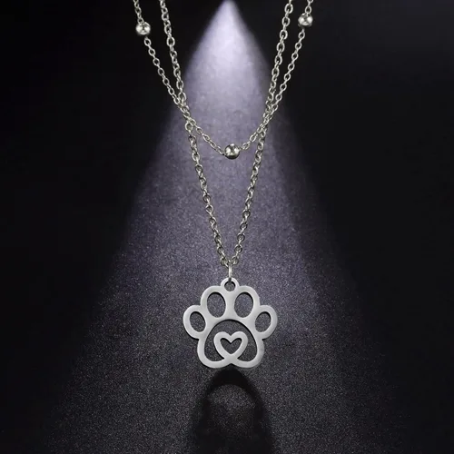 Miniatura 5 de Ipotkitt 10 dijes de huella de acero inoxidable 304 para mascotas, perros, gatos, huellas de corazón, para manualidades, joyas, collares