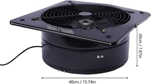 Miniatura 7 de Extractor de ventilación de alto flujo de aire de 16 pulgadas, extractor de aire comercial de escape axial de metal, extractor de ventilación