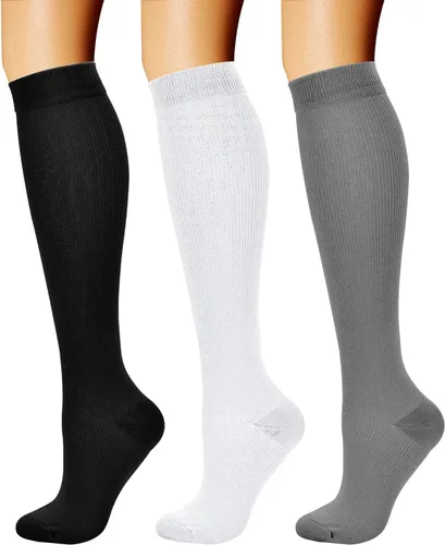 Miniatura 53 de CHARMKING - Calcetines de compresión para mujeres y hombres (3 pares), 15-20 mm Hg, el mejor apoyo para atletismo, running o ciclismo, mejora