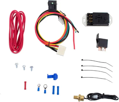 Mishimoto MMFAN-CNTL-U18NPT, kit de controlador de ventilador ajustable para radiador, incluye sensor de temperatura NPT, color negro