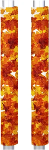 Miniatura 44 de Pardick Juego de 2 cubiertas para manija de puerta de refrigerador, diseño de hoja de limón amarillo lavable, protector decorativo para manija