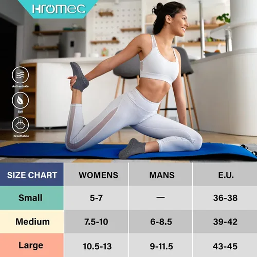 Miniatura 2 de Calcetines de yoga antideslizantes con agarres para pilates, ballet, barras, descalzos, calcetines antideslizantes para hospitales para mujeres