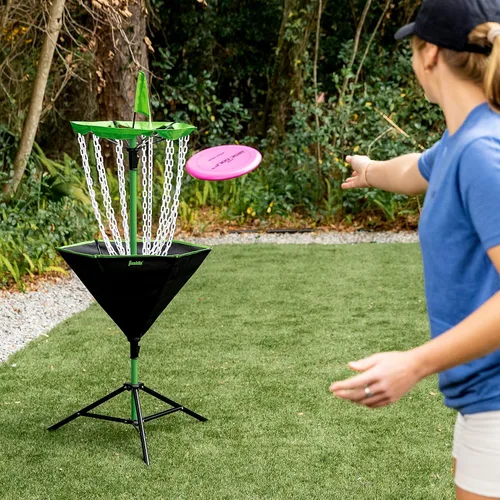 Miniatura 14 de Franklin Sports Cestas de Disc Golf - Objetivo Portátil de Disc Golf con Cadenas Incluidas - Equipo de Soporte de Cesta de Disc Golf para Creación