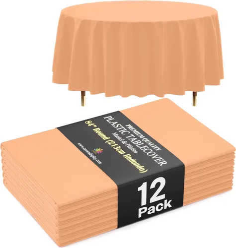 Miniatura 15 de Exquisite 66% Thicker Premium Aqua Round Tablecloth 0.5 Mil 6 Pack Plastic Table Cloth Disposable 84 Inch Round Plastic Tablecloth Won't Tear Easily