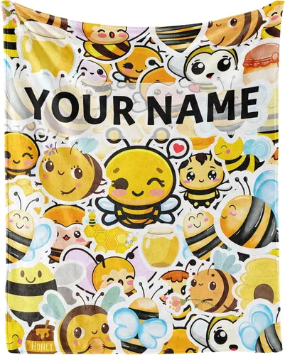 Miniatura 12 de Manta de abeja para niños, suave, mullida y acogedora, 30 x 40 pulgadas, manta de regazo para sofá, oficina, color negro, lindas mantas cálidas