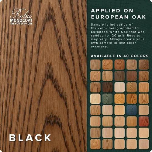 Miniatura 2 de Rubio Monocoat Aceite para Teñir y Acabar Madera 650 pies² - Negro Oil Plus 2C Aceite de Linaza Ecológico de Secado Rápido para Uso