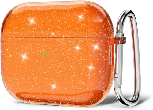 Miniatura 16 de Svanove Funda para Airpods Transparente con Purpurina, Funda Brillante y Bonita para Airpods de 1ª y 2ª Generación con Llavero, Carcasa Rígida