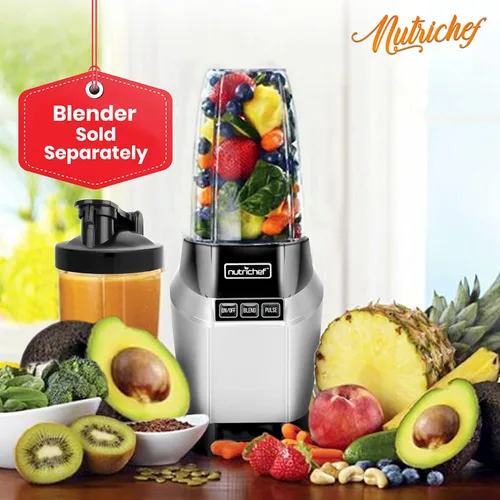 Miniatura 6 de NutriChef Vaso de mezcla grande de 24 onzas – Piezas de repuesto Contenedor de mezcla Tritan transparente con tapa para sorber y sellar, funciona