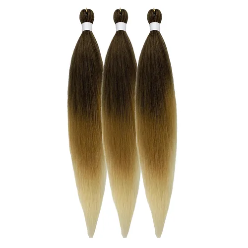 Miniatura 69 de Pelo corto negro trenzado preestirado de 14 pulgadas para trenzas sin nudos, pelo sintético 1B trenzado para trenzas Bob Box