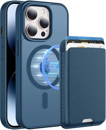 Miniatura 18 de Funda magnética para iPhone 12 Pro Max, cartera magnética desmontable con soporte para tarjetas, [compatible con MagSafe] grado militar, a prueba