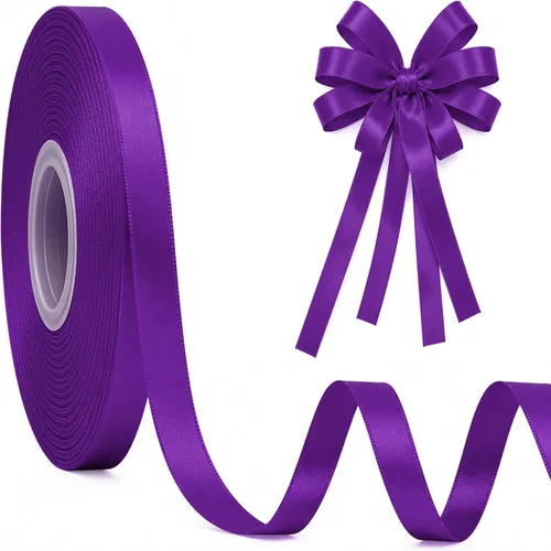 Miniatura 23 de Fullive Cinta de 1 pulgada para envolver regalos, cinta de Halloween de color morado oscuro de 30 yardas Sleek Glossy, Wear Resistant, Easy Cut