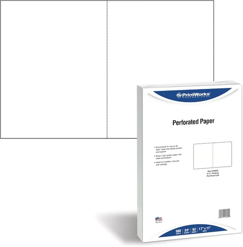 Miniatura 17 de PrintWorks Papel perforado vertical profesional de 5/8 pulgadas, 8.5 x 11 pulgadas, perfecto para folletos y catálogos, fabricado en los Estados