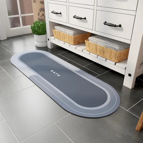 Miniatura 29 de MontVoo Alfombra de baño antideslizante, de secado rápido, resistente a las manchas para el suelo del baño, alfombra de ducha de fácil cuidado