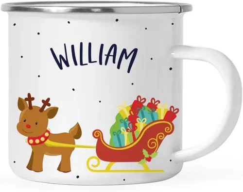 Miniatura 19 de Andaz Press Taza de café de acero inoxidable con nombre personalizado de 11 onzas para niños, diseño de búho azul festivo, 1 paquete, taza