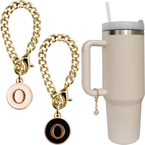 Miniatura 20 de Accesorios de dije de letra para vaso Stanley, 2 unidades, identificación con inicial de nombre, personalizable, para vaso Stanley H