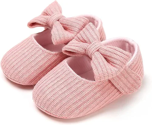 Miniatura 7 de Zapatos planos Mary Jane para bebés y niñas con moño, flores, suaves, recién nacidos, primeros pasos, zapatos de cuna, zapatos de vestir para bodas