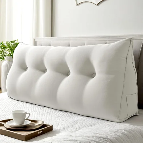 Miniatura 23 de WOWMAX Cabecero de Cama Multifuncional con Almohada Tapizada Doble, Cabecero para Dormitorio Individual XL, Portátil para Dormitorio Universitario