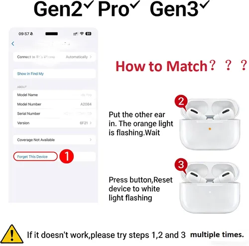 Miniatura 2 de OEM A2031 Reemplazo de auricular lateral izquierdo único para 2ª generación, compatible con funda de carga original A1938 cojín de oído Derecha