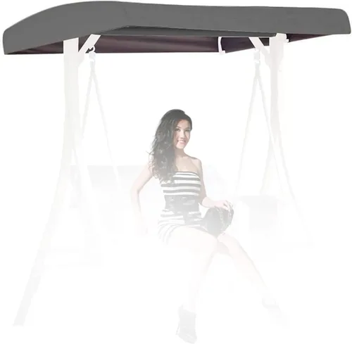 Miniatura 9 de Toldo de repuesto para asiento de columpio de jardín, cubierta de toldo de columpio de 3 plazas, cubierta superior impermeable para silla columpio