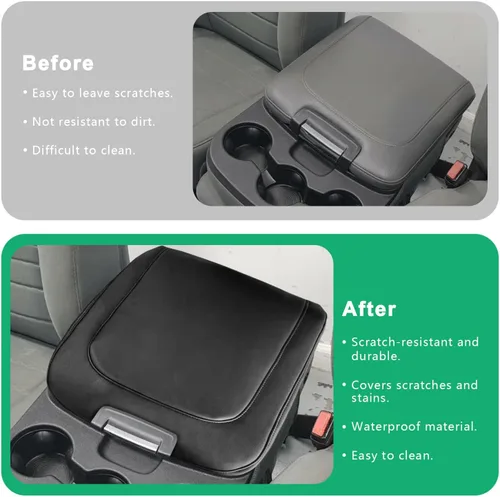 Miniatura 4 de Funda de repuesto para reposabrazos de consola central, adecuada para Dodge Ram 1500 2500 3500 2013-2018 con consola de asiento de salto, protector