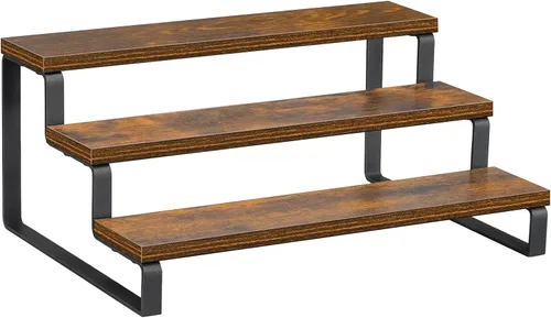 Giikin - Estante para especias de 3 niveles, estante de almacenamiento de especias de madera de 13.8 pulgadas para encimera, organizador de gabinete